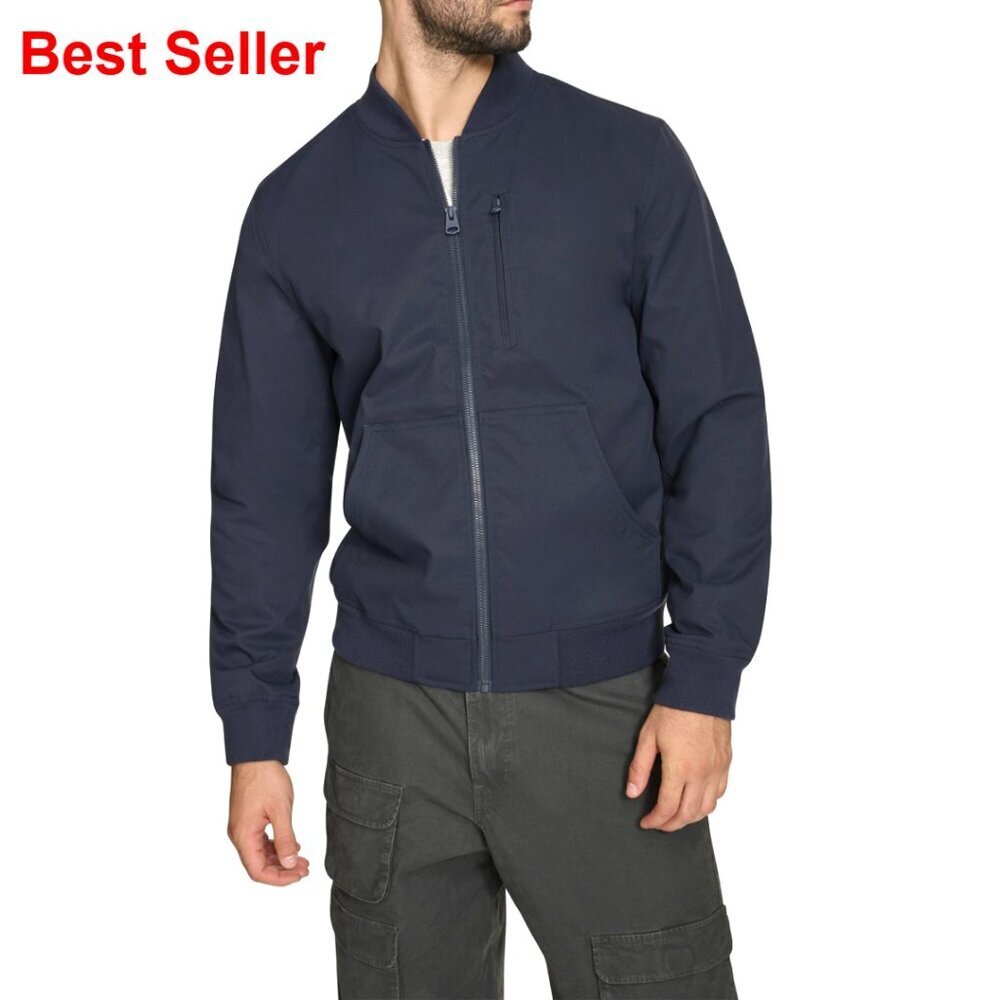 Rib Knit Bomber Jacket with Chest Zip Pocket